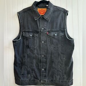 Levi's Black Denim Vest Size XL